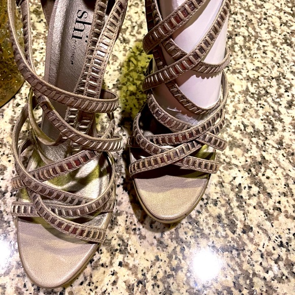 Tan w/Silver accents Strappy Sandal - Picture 9 of 10